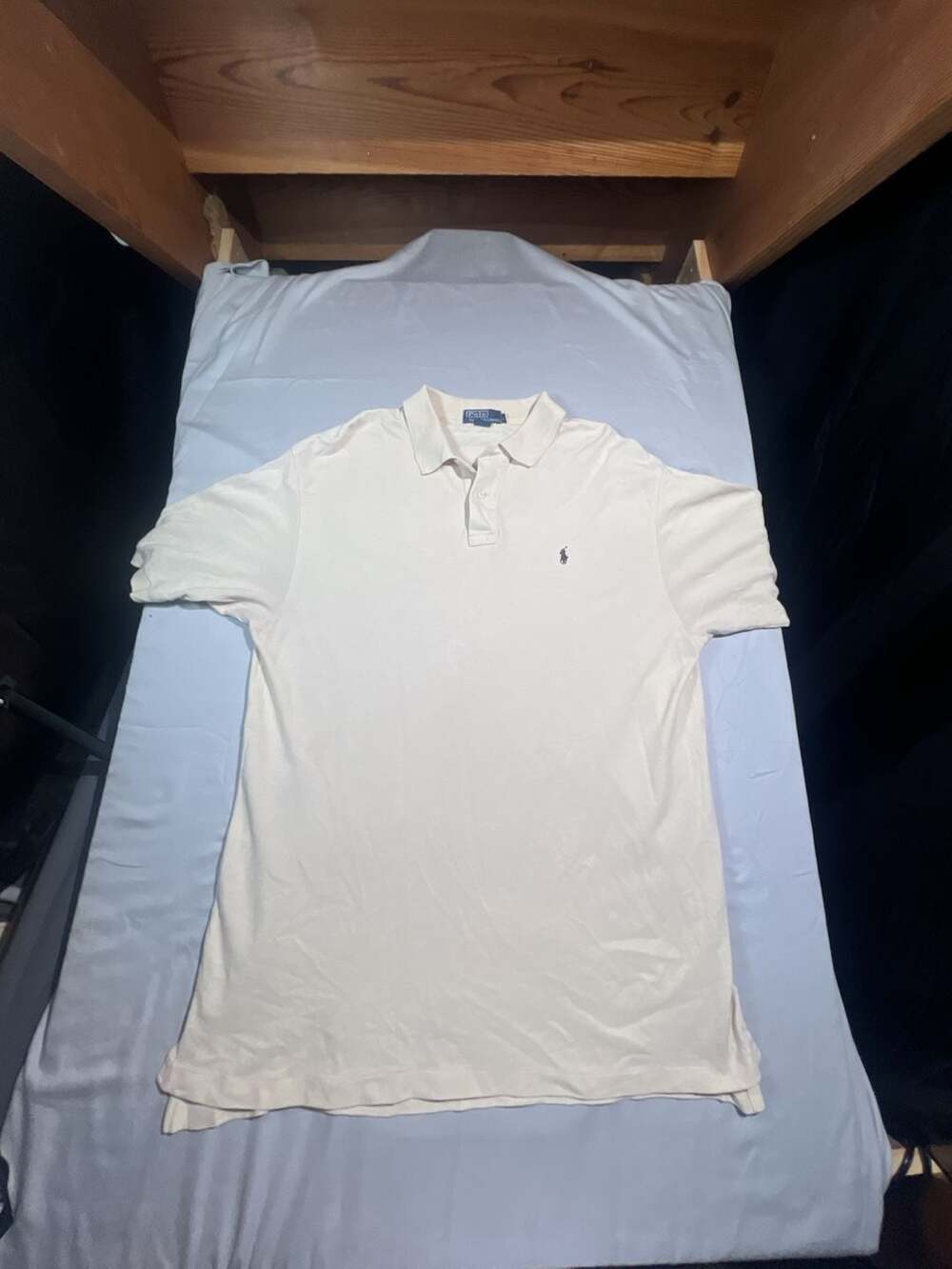 Vintage Polo Ralph Lauren Cotton Pique Mesh Polo Shirt XL Cream